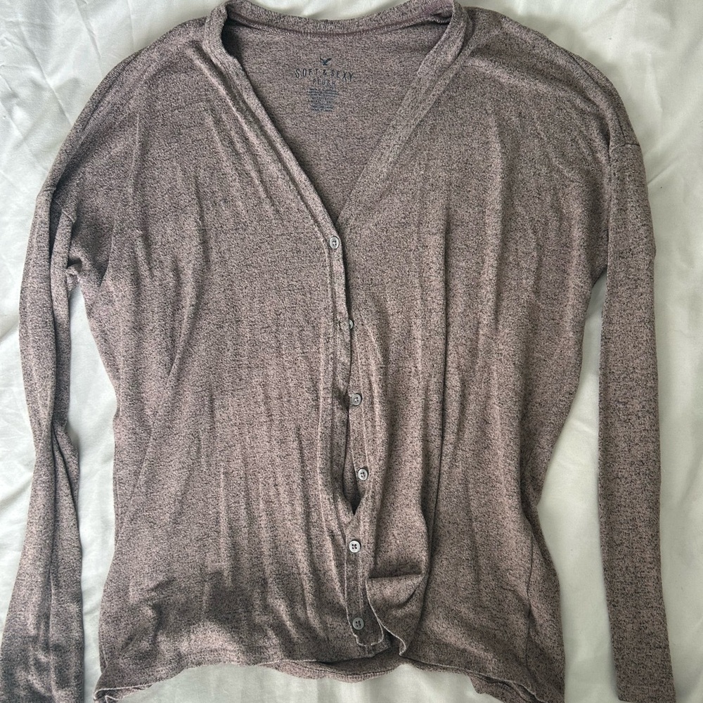 American Eagle Outfitters Soft & Sexy Plush Top in Heathered Brown